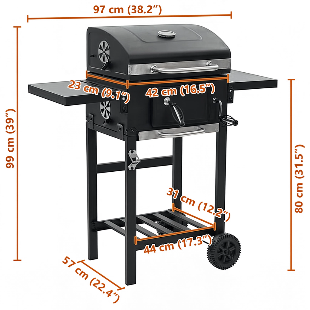 Barbecue charbon 2 grilles