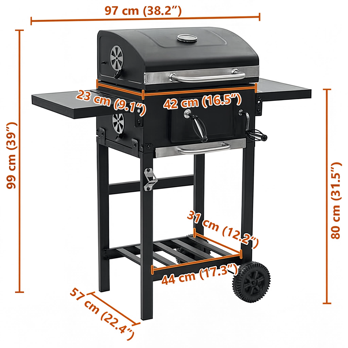 Barbecue charbon 2 grilles
