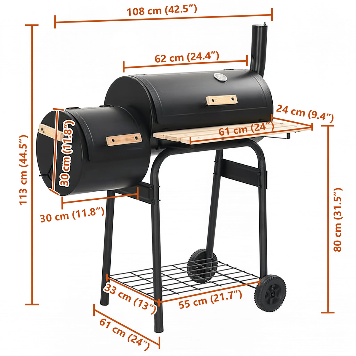 Barbecue charbon avec fumoir