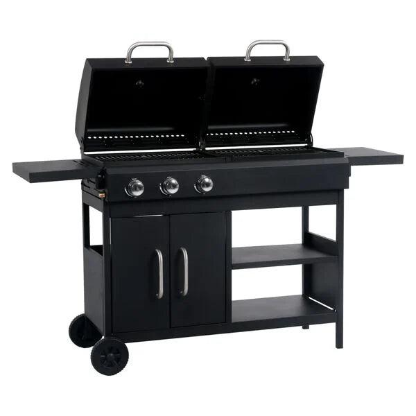 Barbecue gaz 3 brûleurs + Charbon